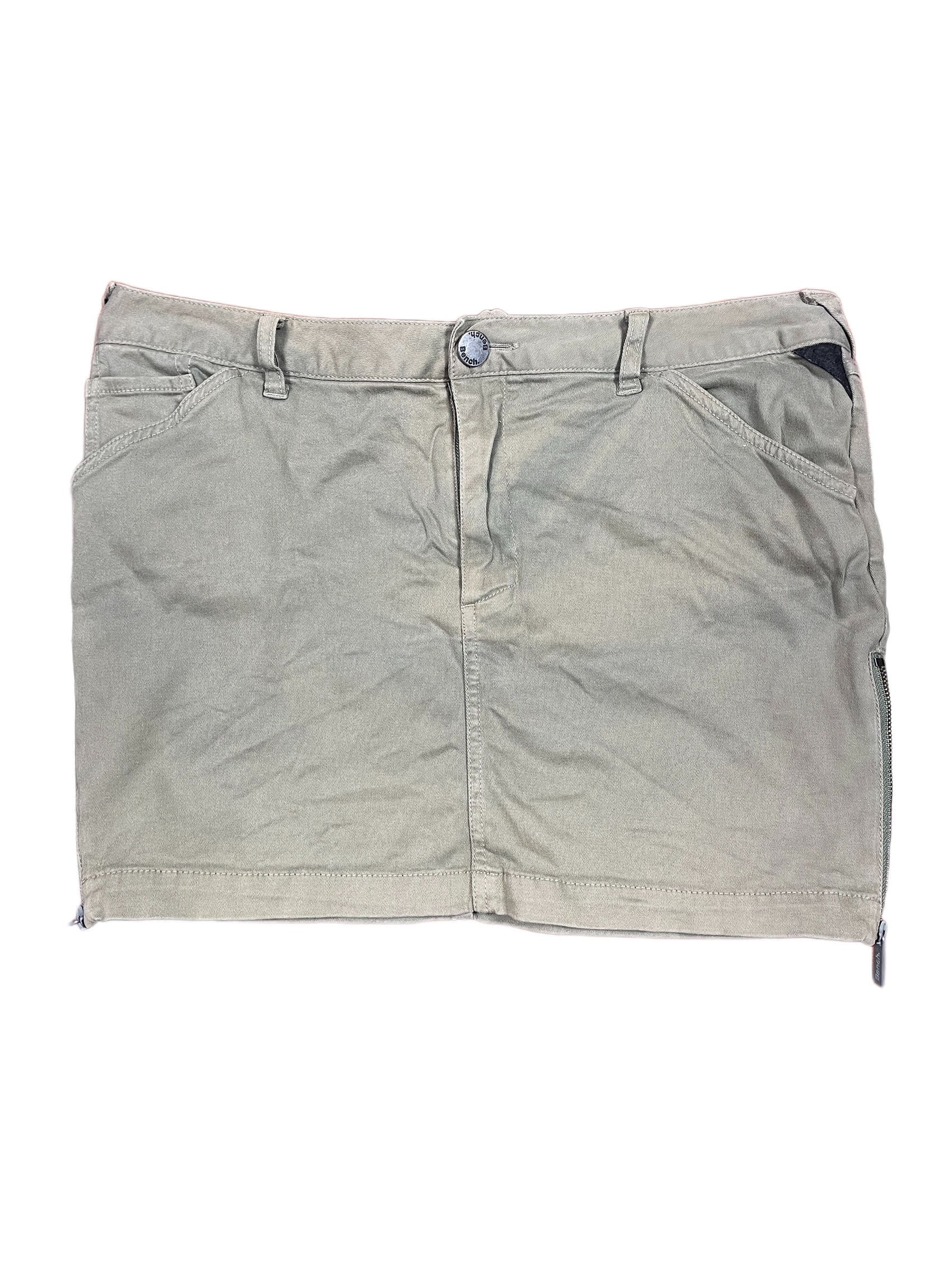 Y2k Bench Skirt Khaki - L