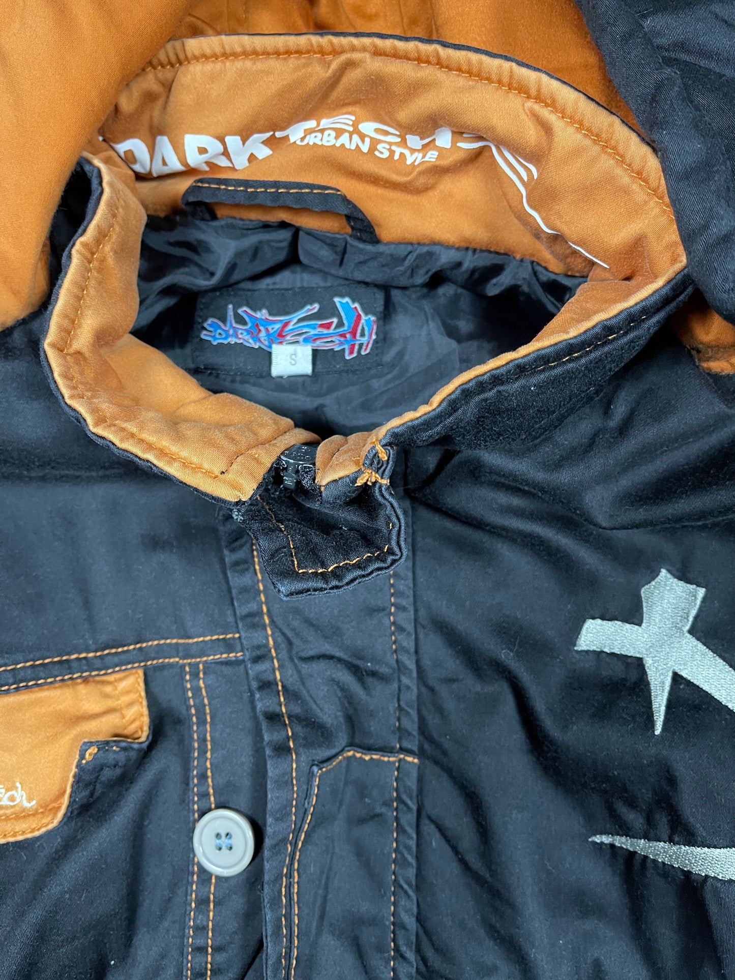 Y2k Darktech Jacket Black Orange - S