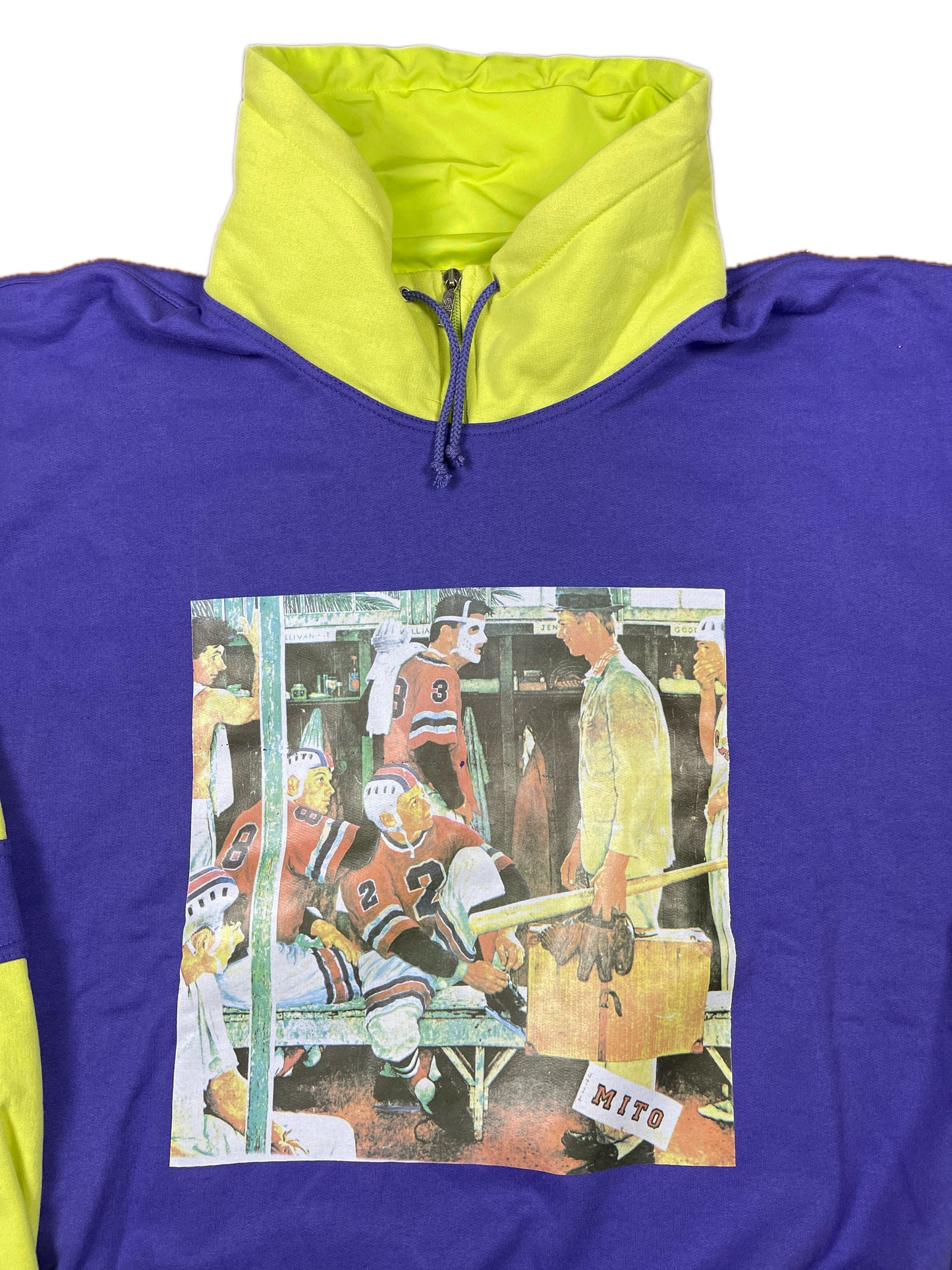 Vintage Mito Sweatshirt Green Purple - L/XL