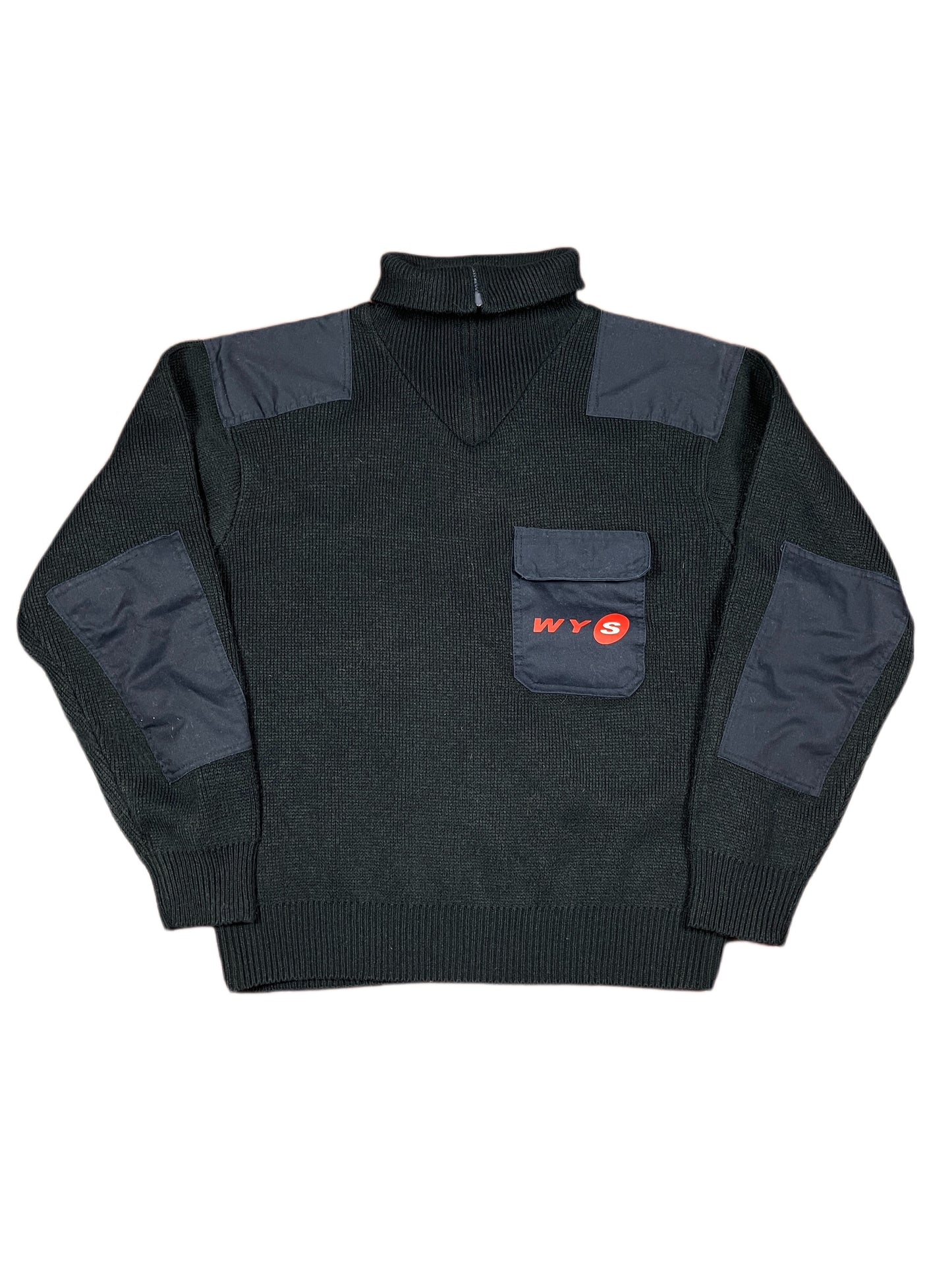 Vintage Valento Knitted Zip Sweatshirt Navy - L