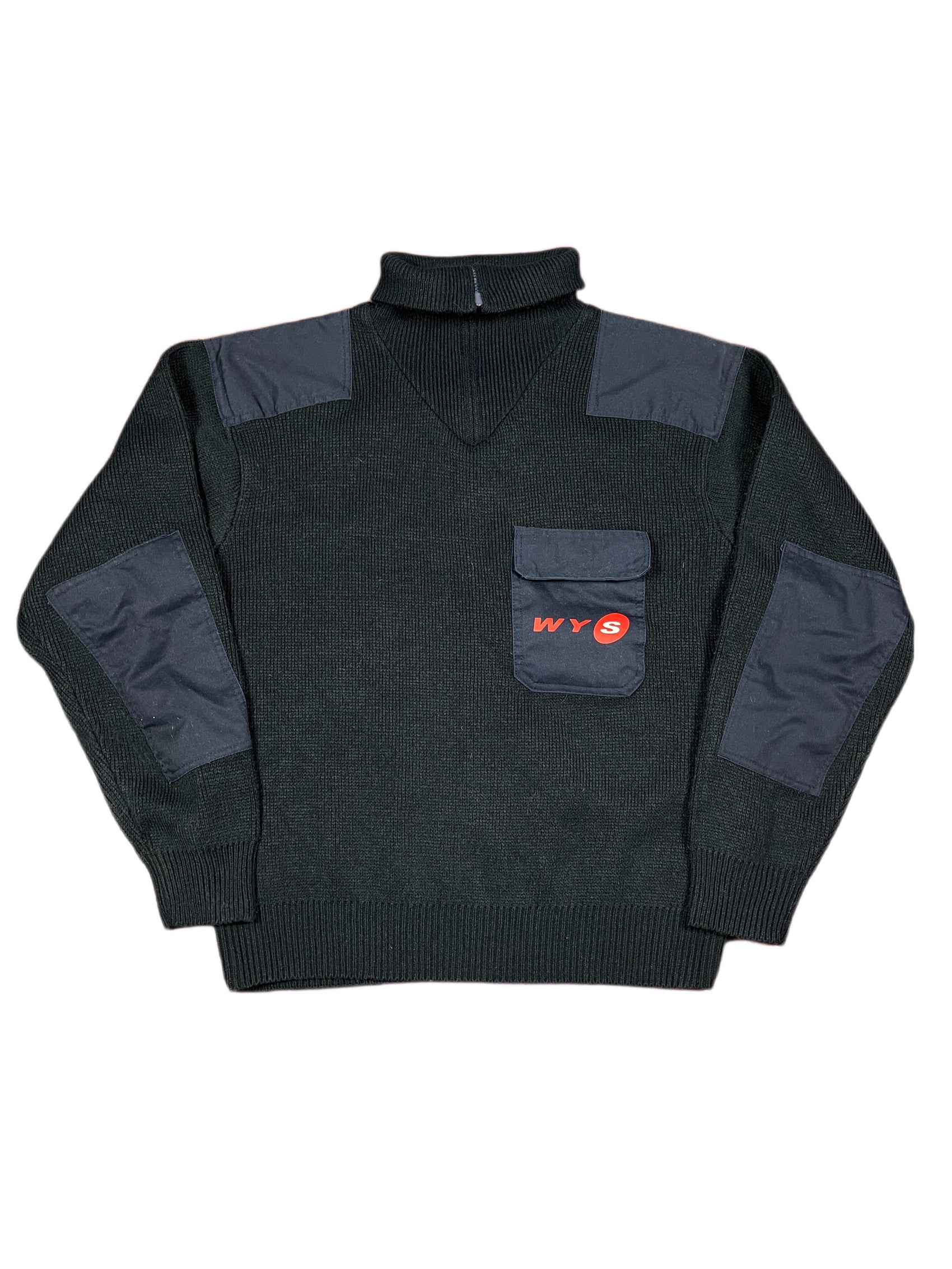 Vintage Valento Knitted Zip Sweatshirt Navy - L