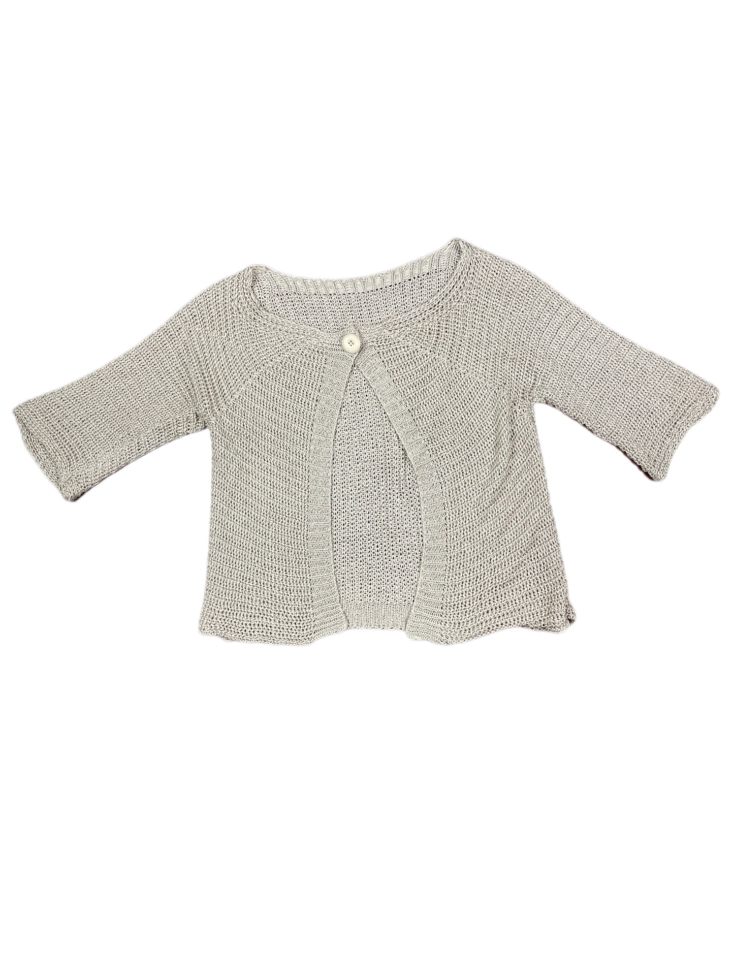 Vintage Knitted Short Sleeve Top Creme - XXL