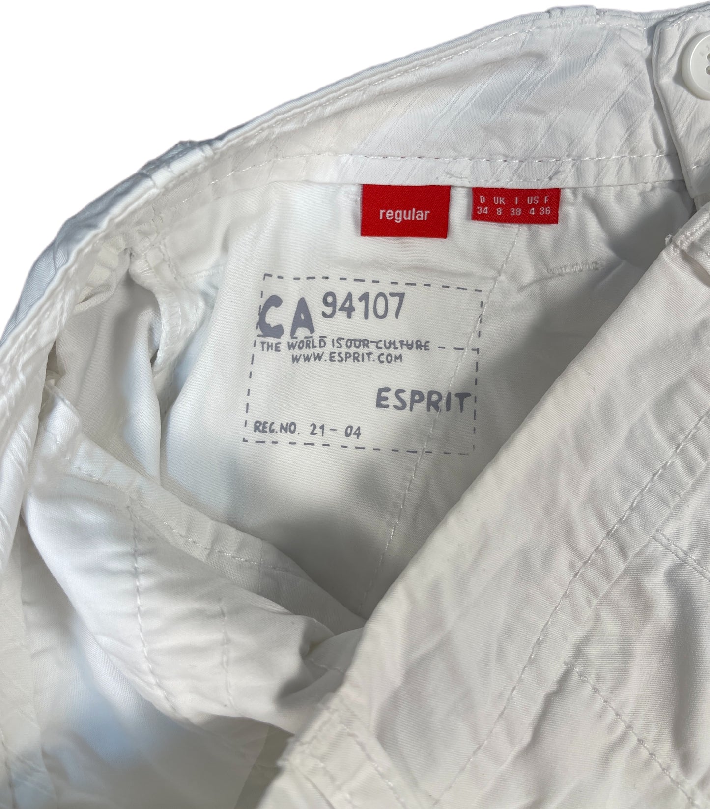 Y2K Esprit Pants White Cotton XS