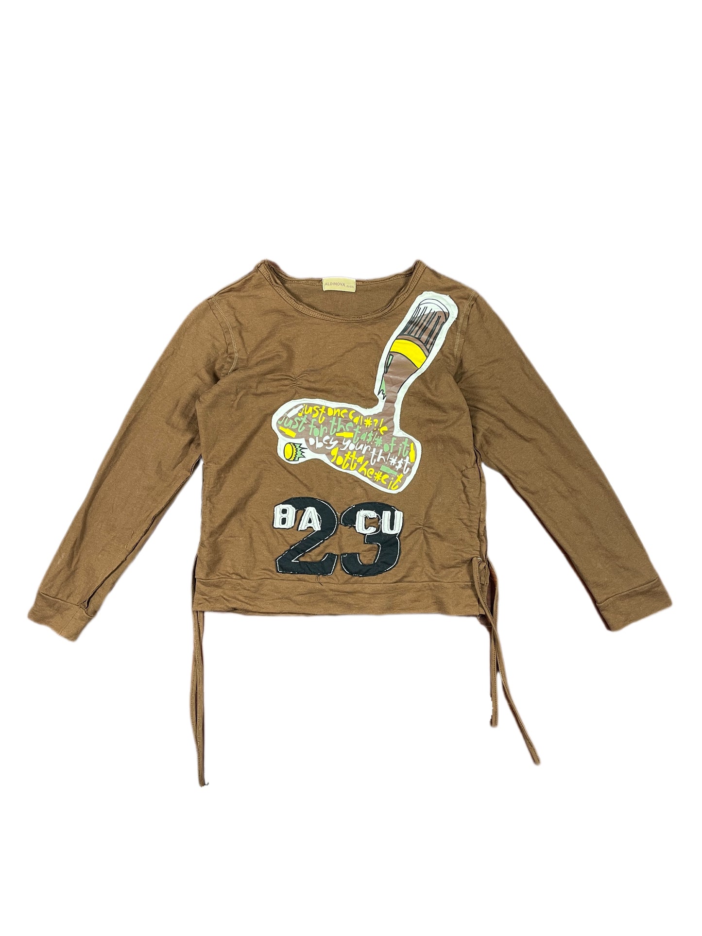 Y2k Aldinova Long Sleeve Top Brown - XL/XXL