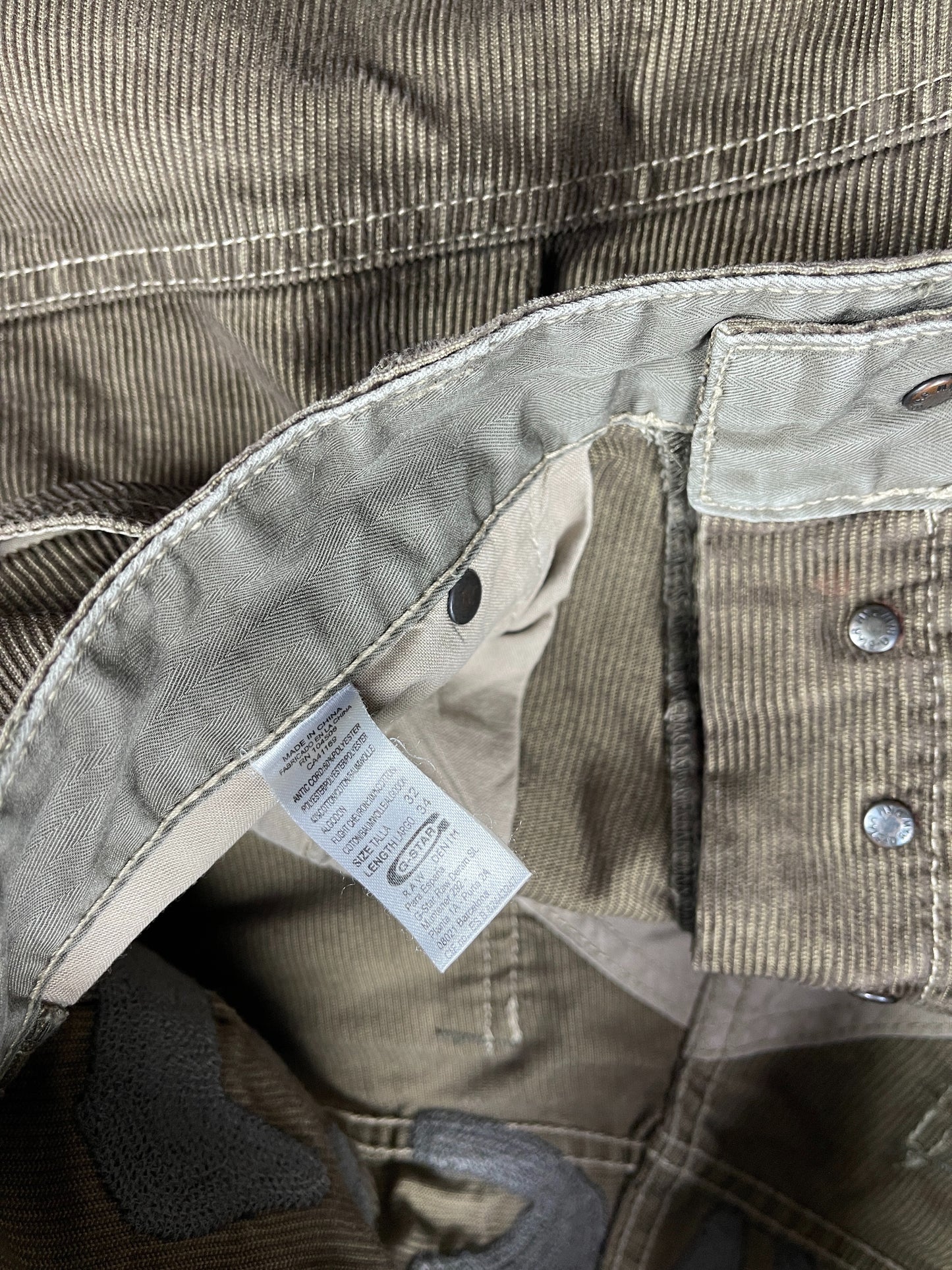 Y2k G-Star Corduroy Bootcut Pants Brown - M