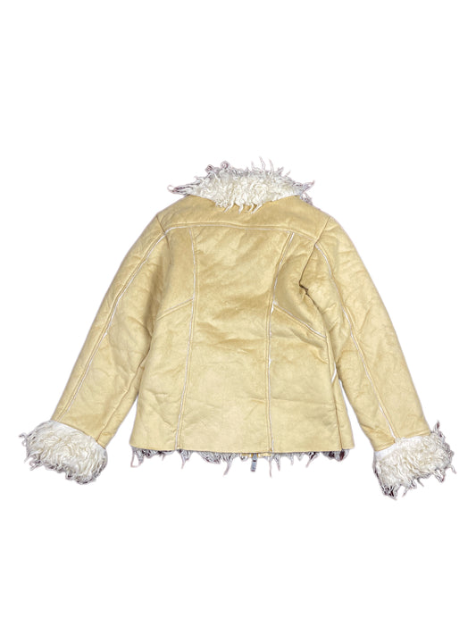 Diesel Fluffy Fake Leather Jacket Beige - XL