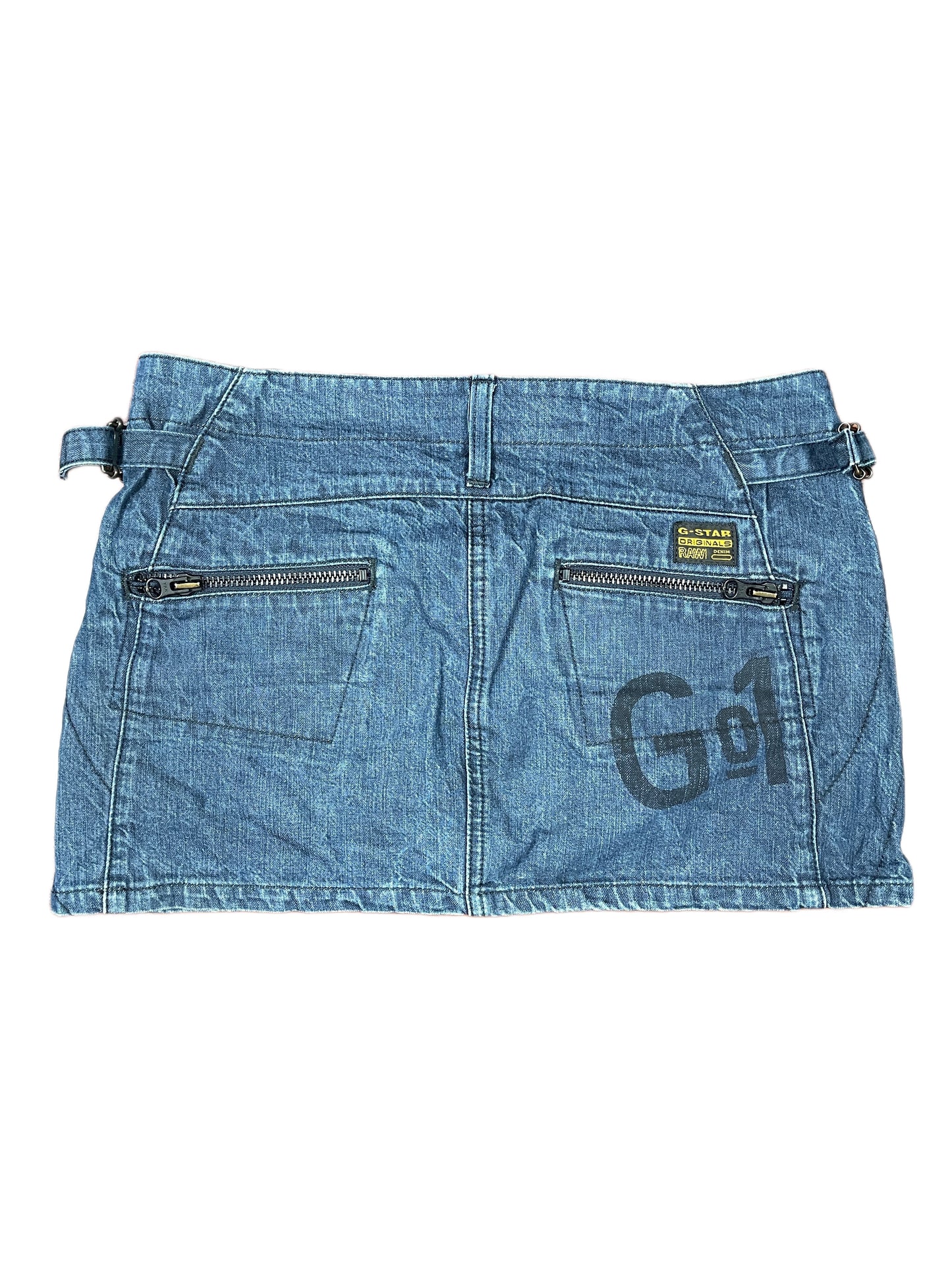 Y2k G-Star Raw Mini Low Waist Denim Skirt Blue - S