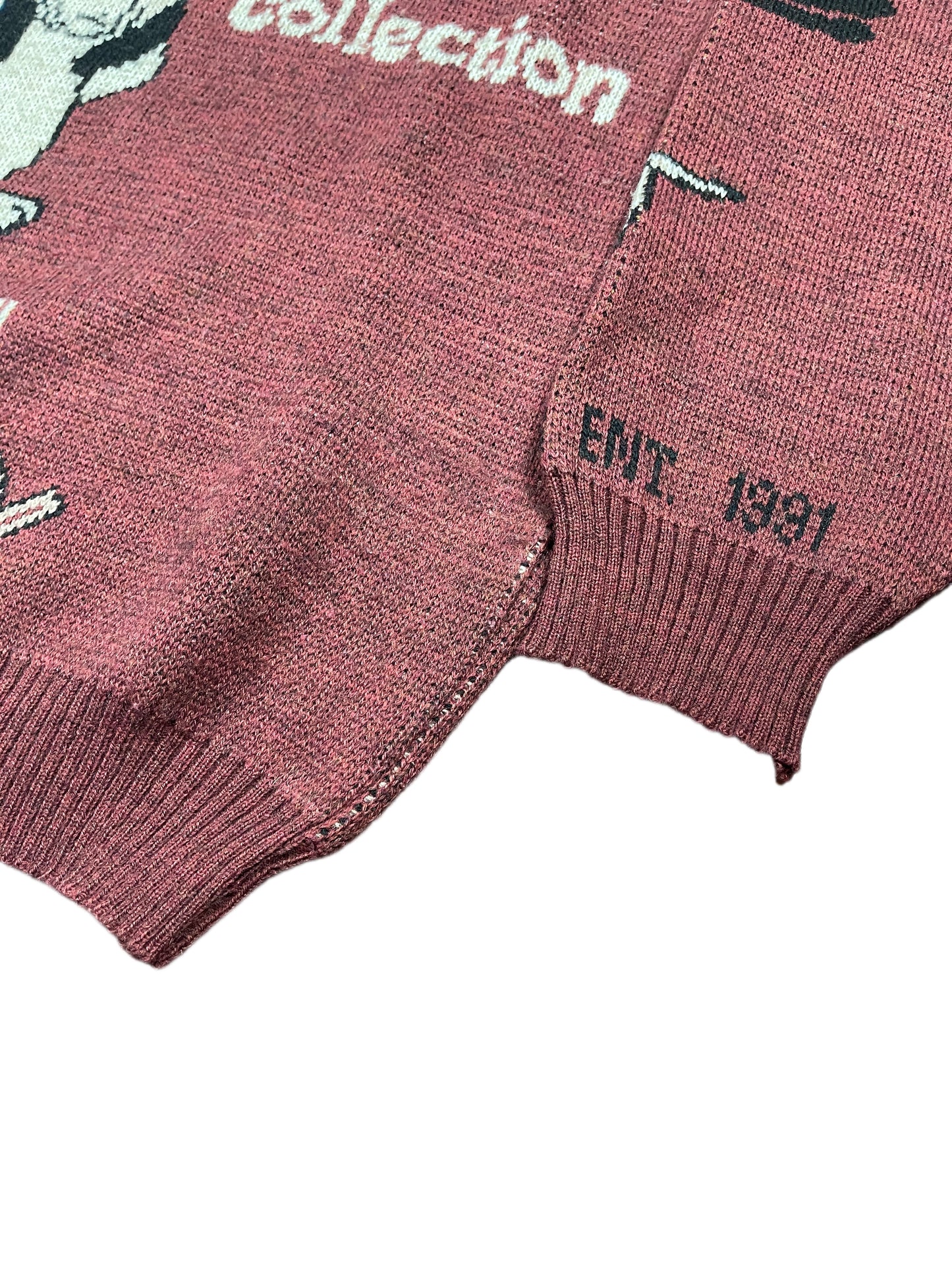 Vintage Droopy Studio Aventures Chunky Knitted Sweatshirt Red - XL