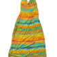 Y2k Sleeveless Dress Orange Green - M
