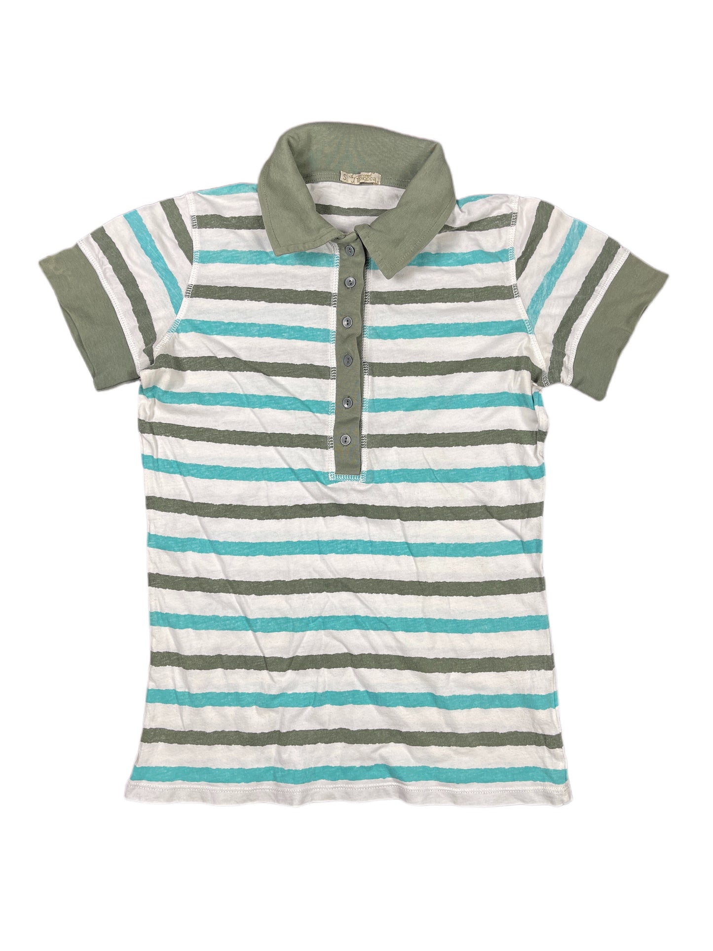 Coronel Tapiocca Short Sleeve Top Khaki White - S