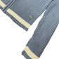 Y2k No Logo Knitted Zip Sweatshirt Blue - M