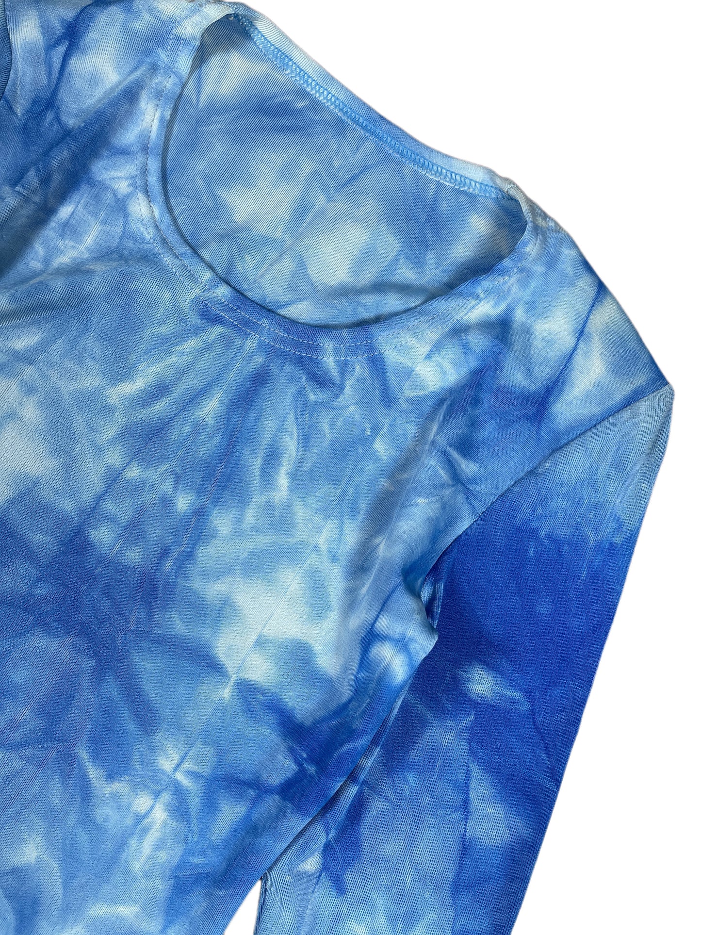 Y2k Zambra Long Sleeve Top Blue White - M