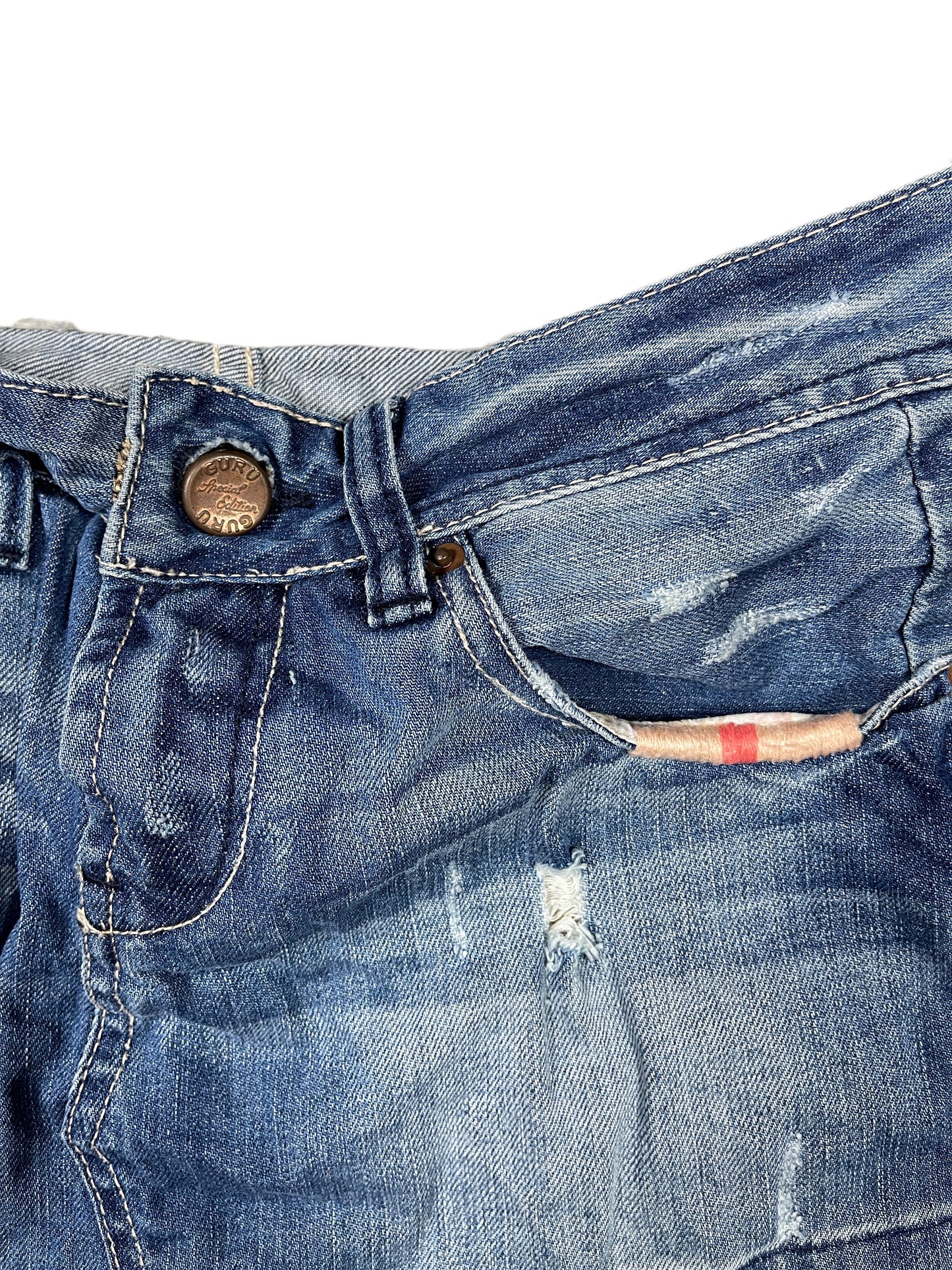 Y2k Guru Denim Skirt Blue - M