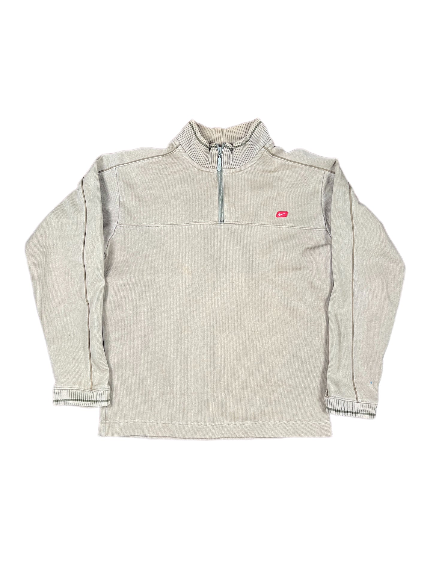 Vintage Nike Zip Sweatshirt Beige - S