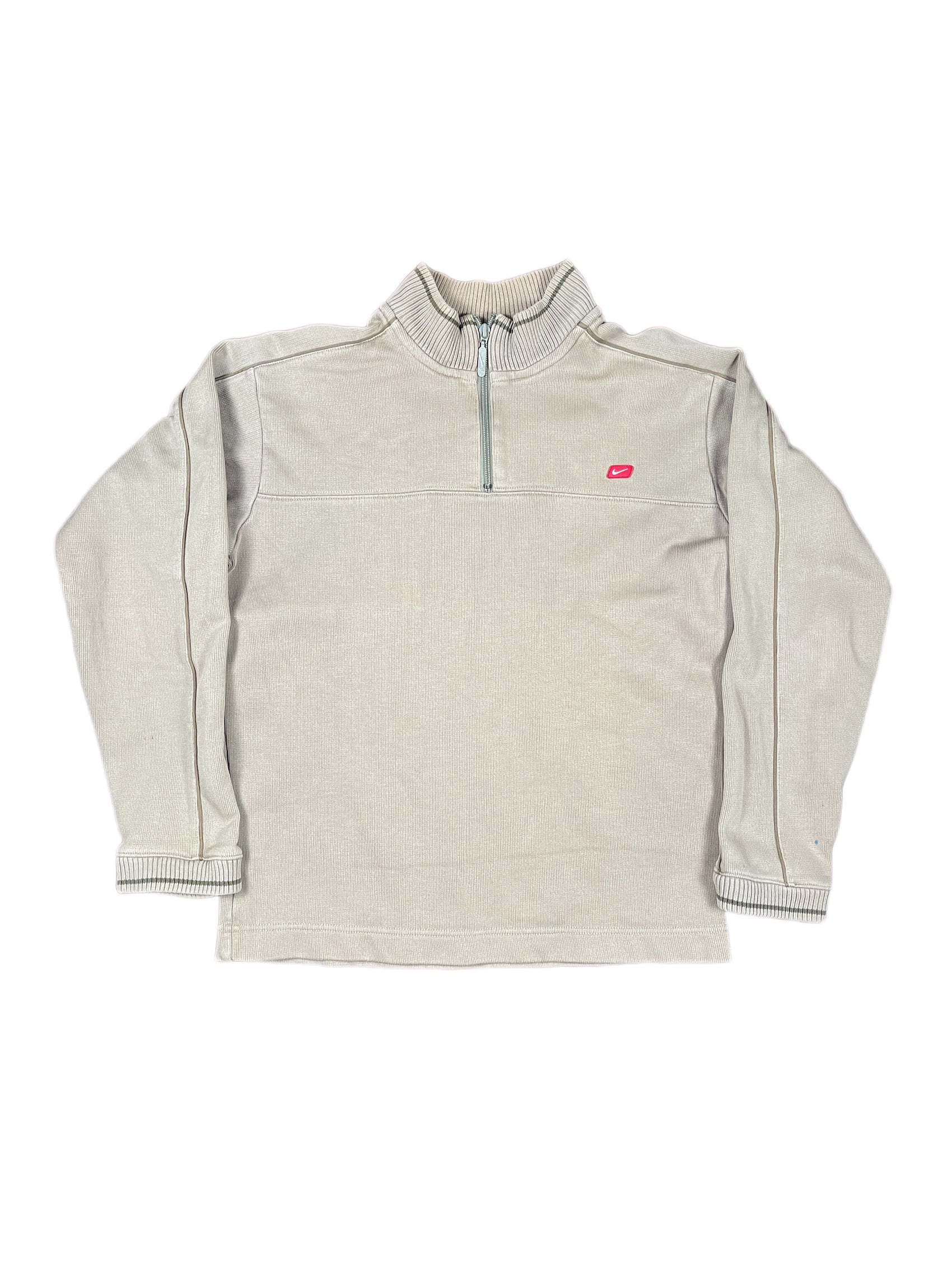 Vintage Nike Zip Sweatshirt Beige - S