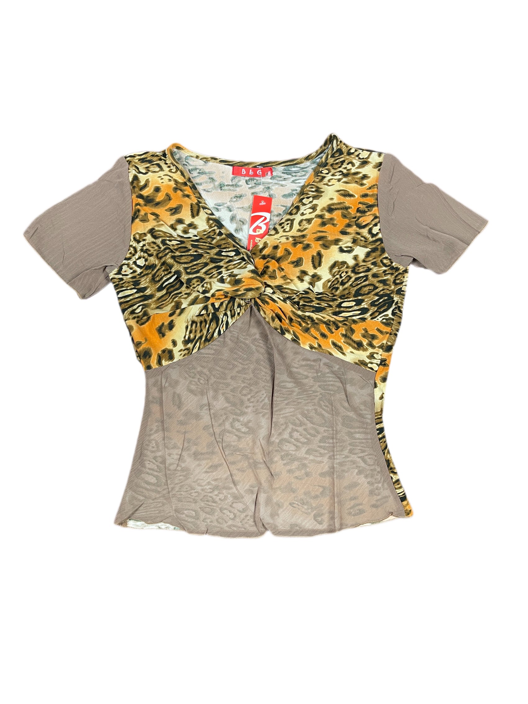 Y2k BbG Short Sleeve Top Brown - M