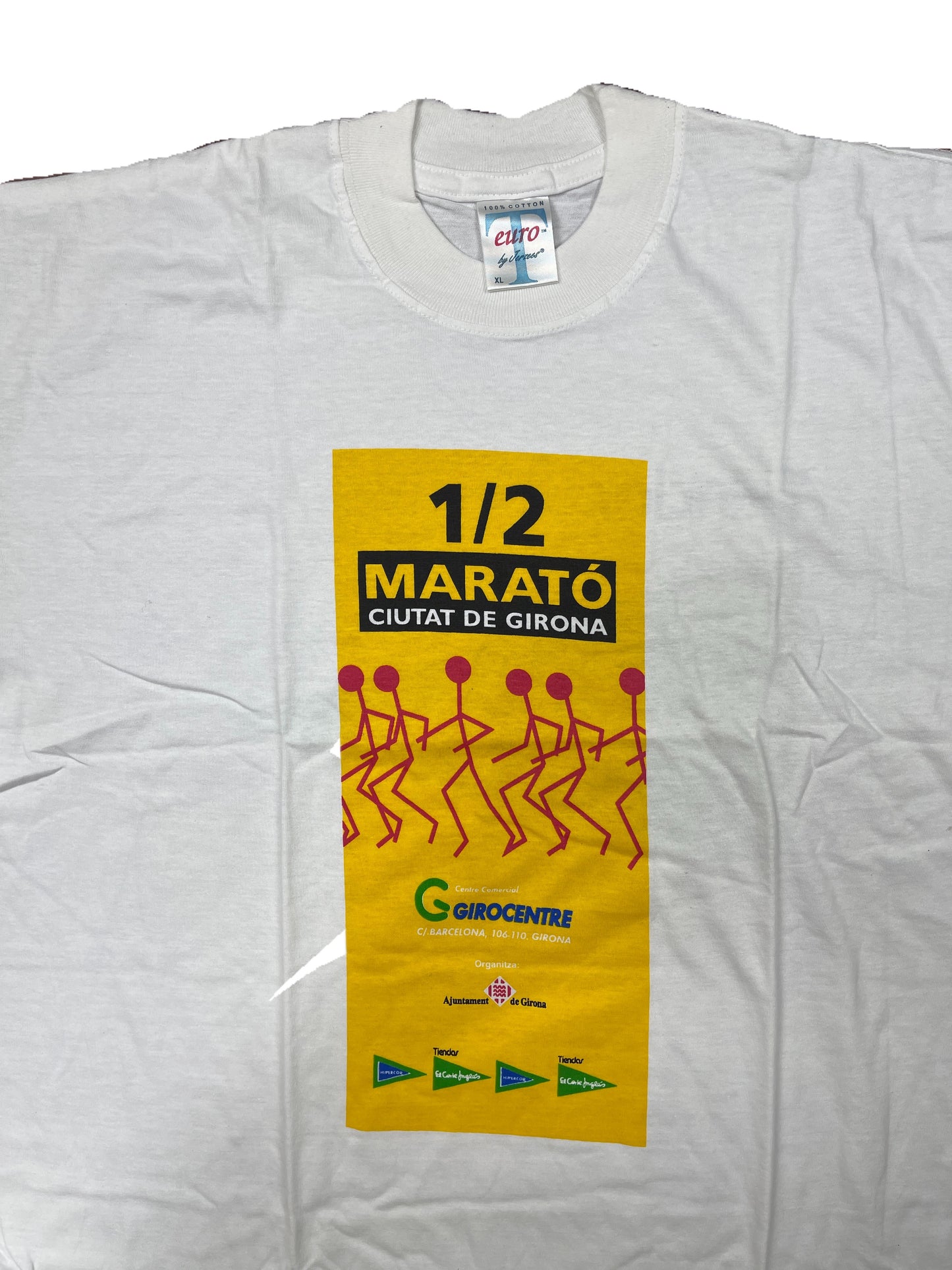 Vintage Marathon Girona T-Shirt White 90s XL