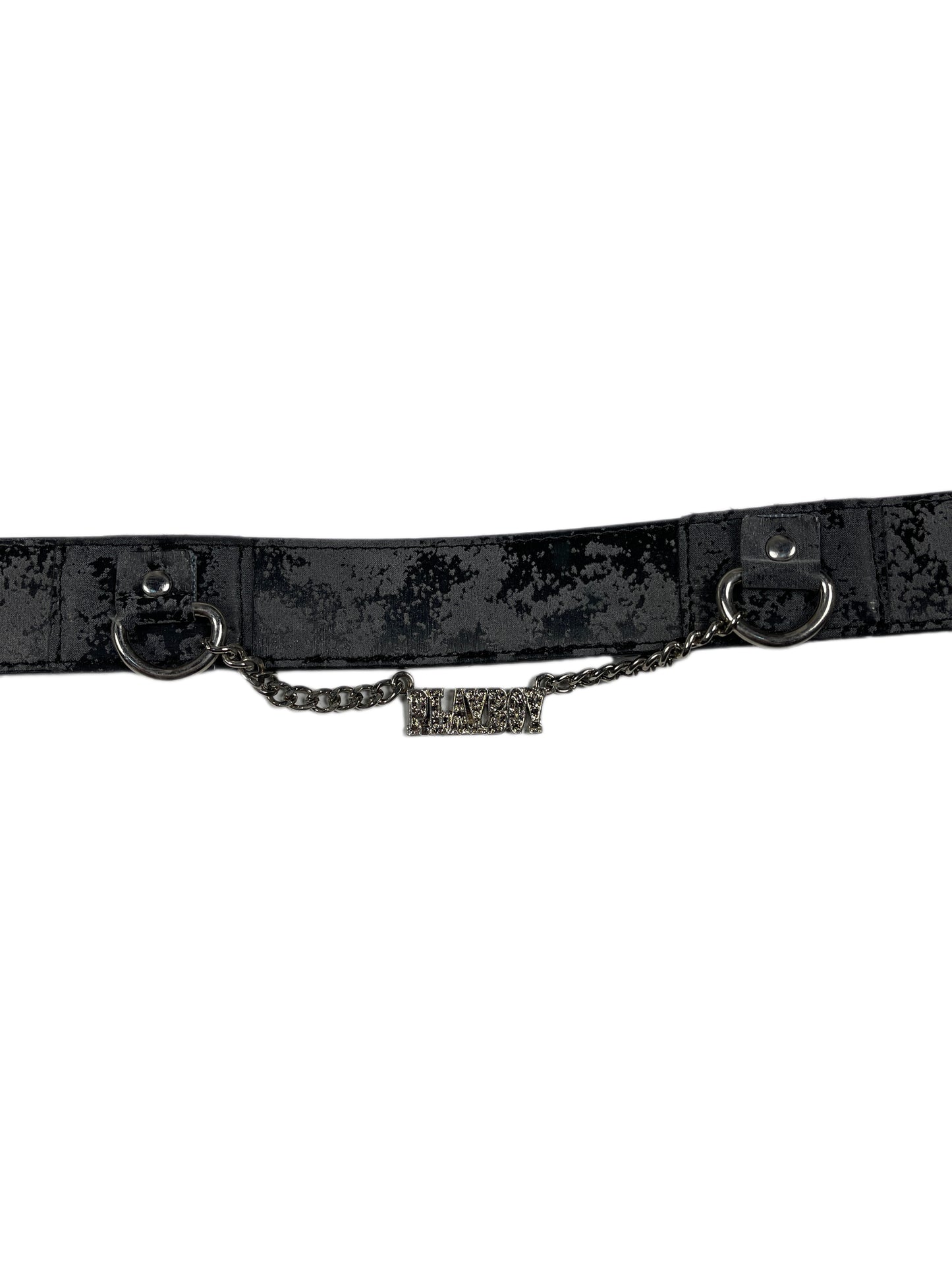Y2k Playboy Belt Black Gray 2004