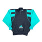 Vintage 90s Adidas Equipment Zip Sweatshirt Black Turquoise - XL