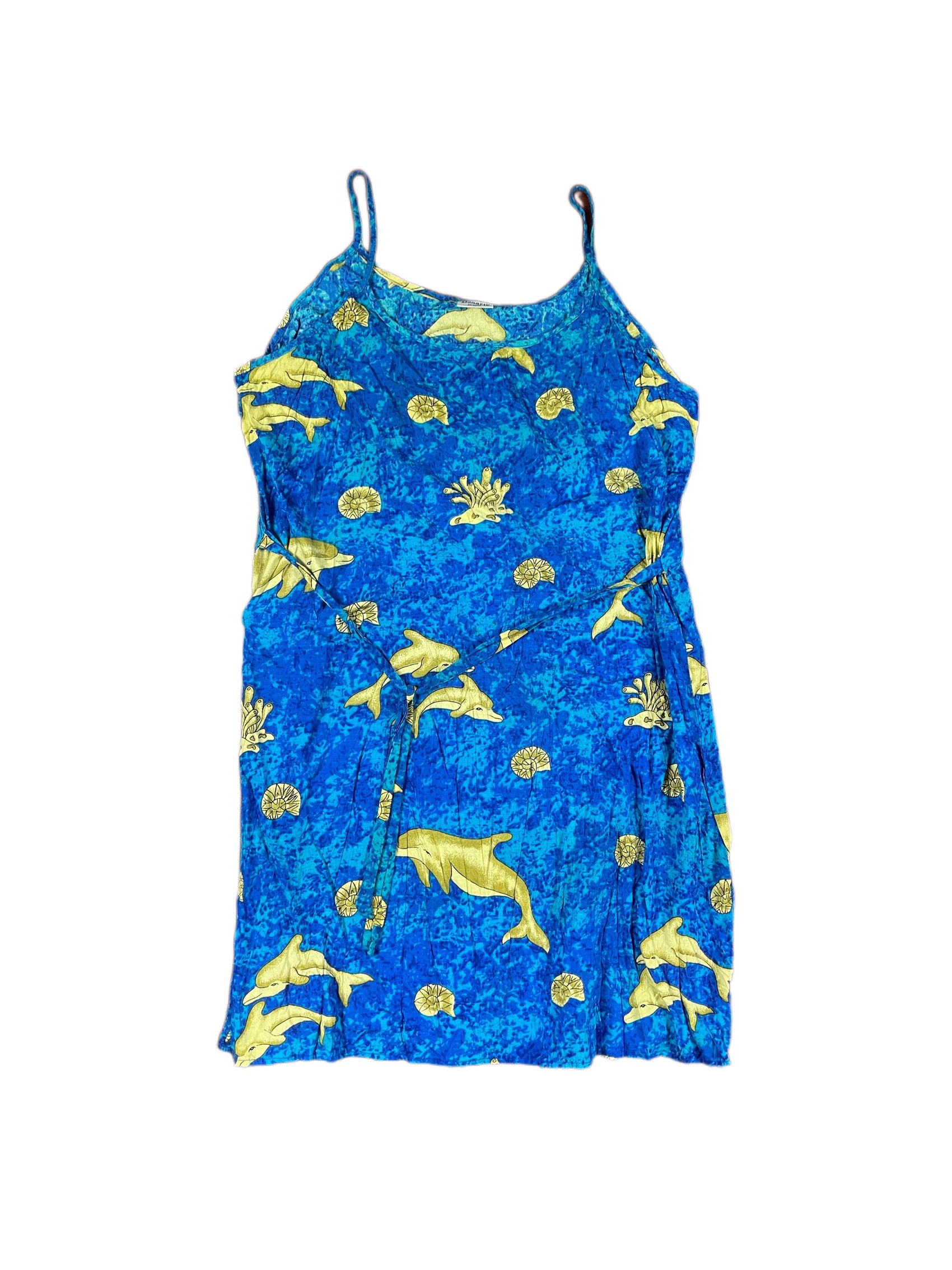 Vintage Donario Dolphin Sleeveless Dress Blue - XL/XXL