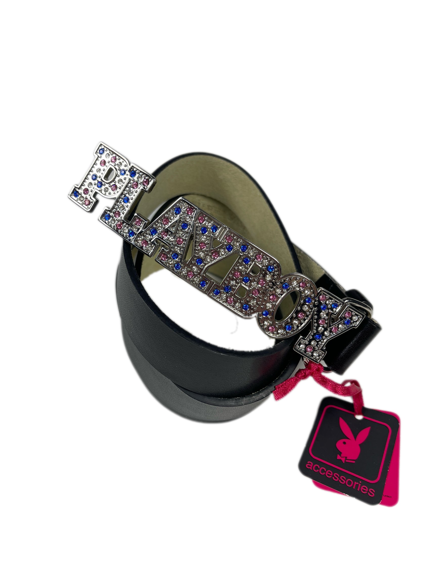 Y2k Playboy Leather Plug Belt Black 2004