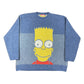Vintage Simpsons 2003 Bart Chunky Knitted Sweatshirt Blue Yellow - XL