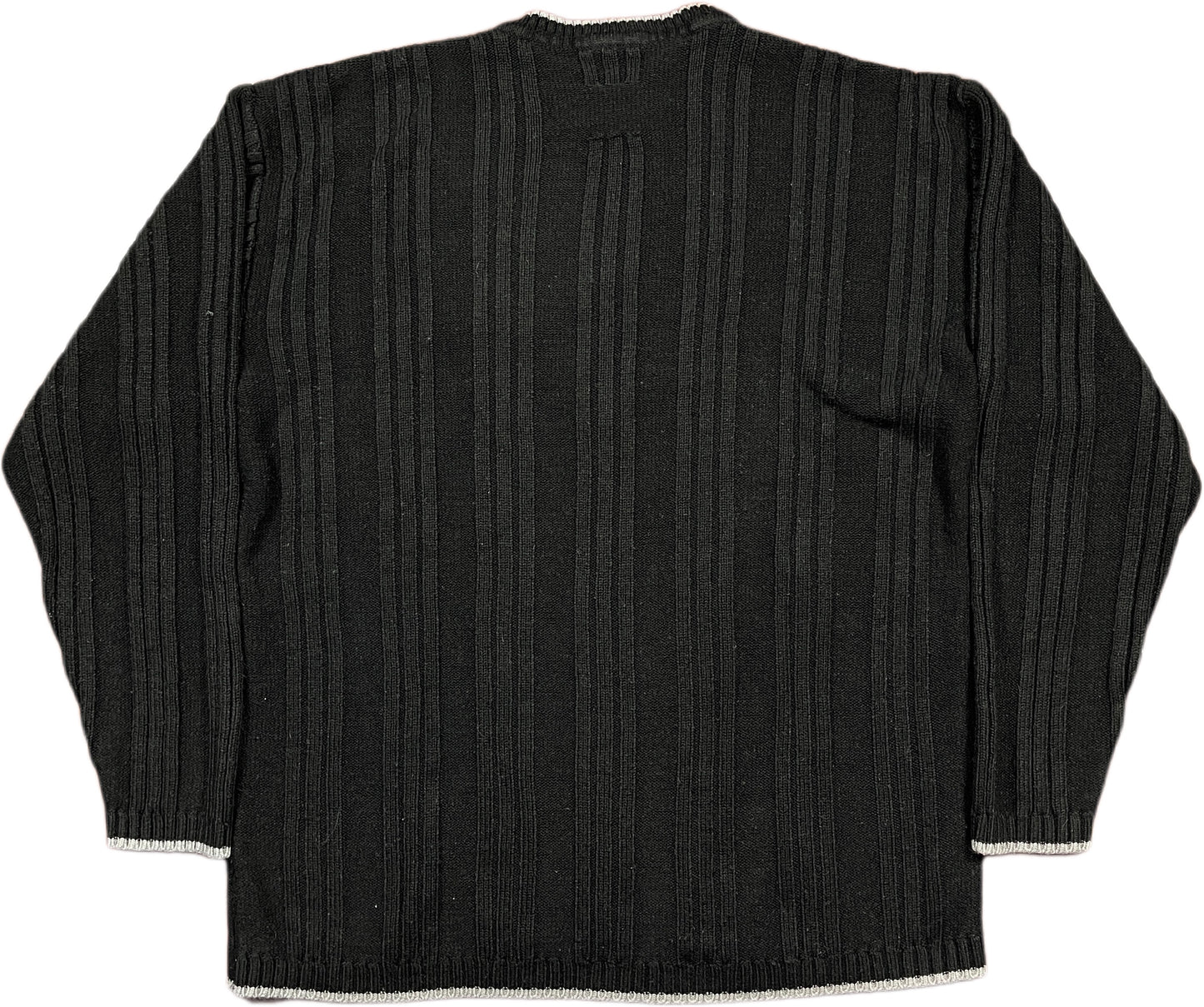 Y2K No Fear Knitted Sweatshirt Black Wool Blend L