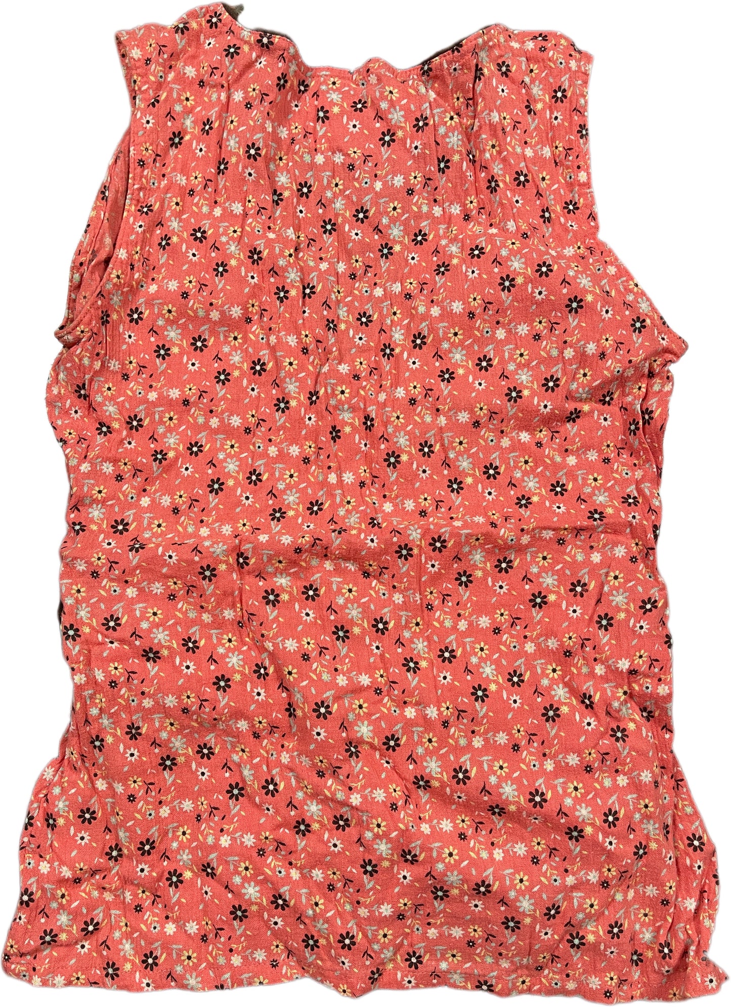 Y2K Blend Sleeveless Top Coral Red Cotton XS