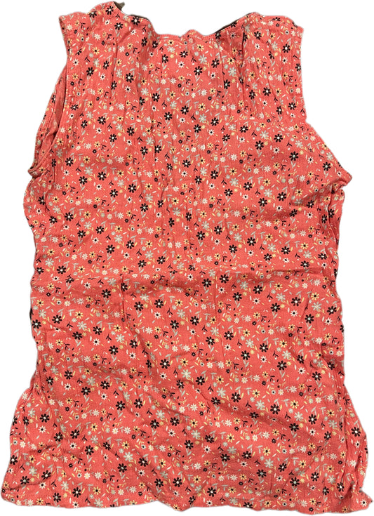 Y2K Blend Sleeveless Top Coral Red Cotton XS