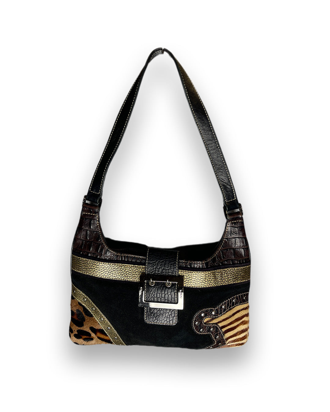 TOUS Black Gold Animal Shoulder Bag 2000s y2k