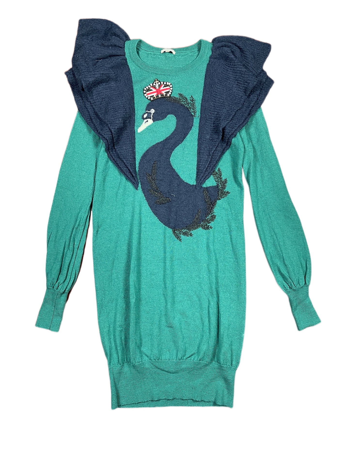Vintage Manoush Long Sleeve Dress Green - M