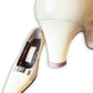 Vintage Balenciaga Off-White Leather BB Logo Buckle Pumps - EU 35