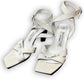 Vintage 90s Balenciaga Paris White Textured Leather Ankle-Wrap Sandals | EU 39