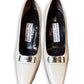 Vintage Balenciaga Off-White Leather BB Logo Buckle Pumps - EU 35