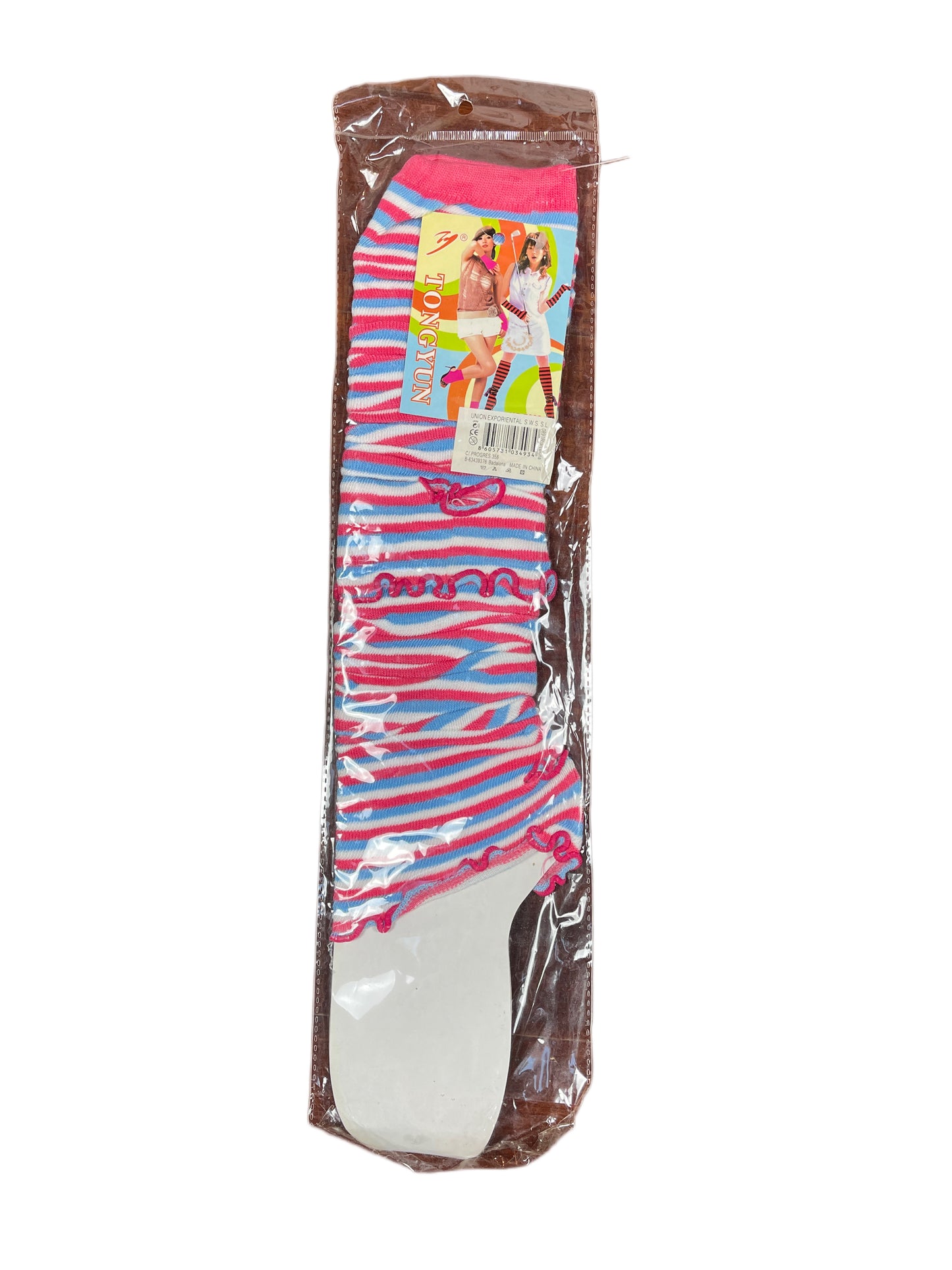 Y2k Tongyun Leg Warmers Pink Multicolor